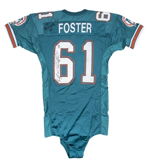 1989 Roy Foster Game Used & Signed Miami Dolphins Home Jersey (Beckett)